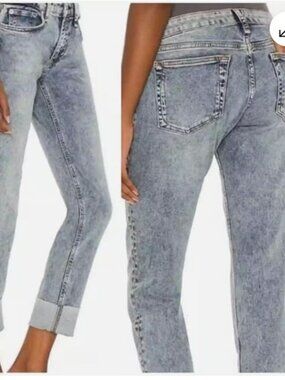 NWT Dre Low-Rise Boyfriend - Nora Relaxed Fit Loopback Acid Indigo Jean size 25
